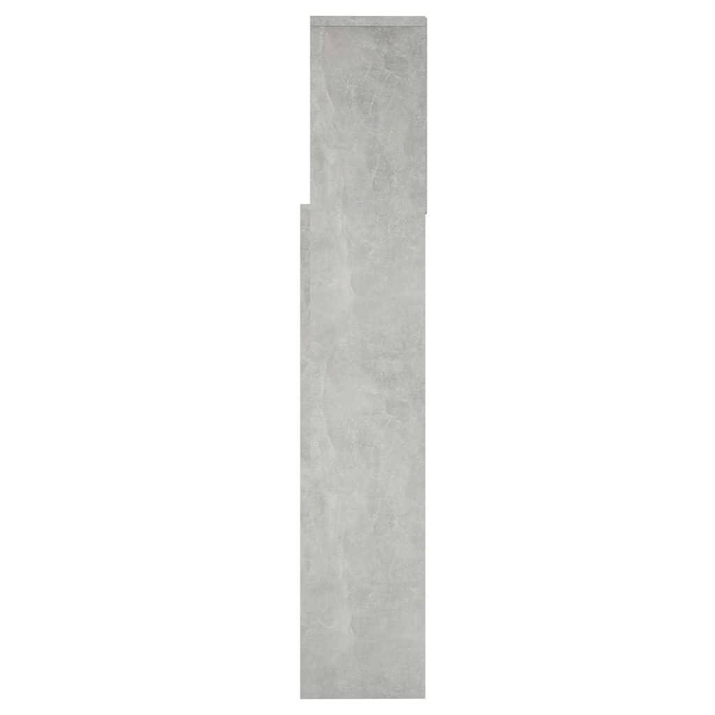 sengegavl med opbevaring 160x19x103,5 cm betongrå