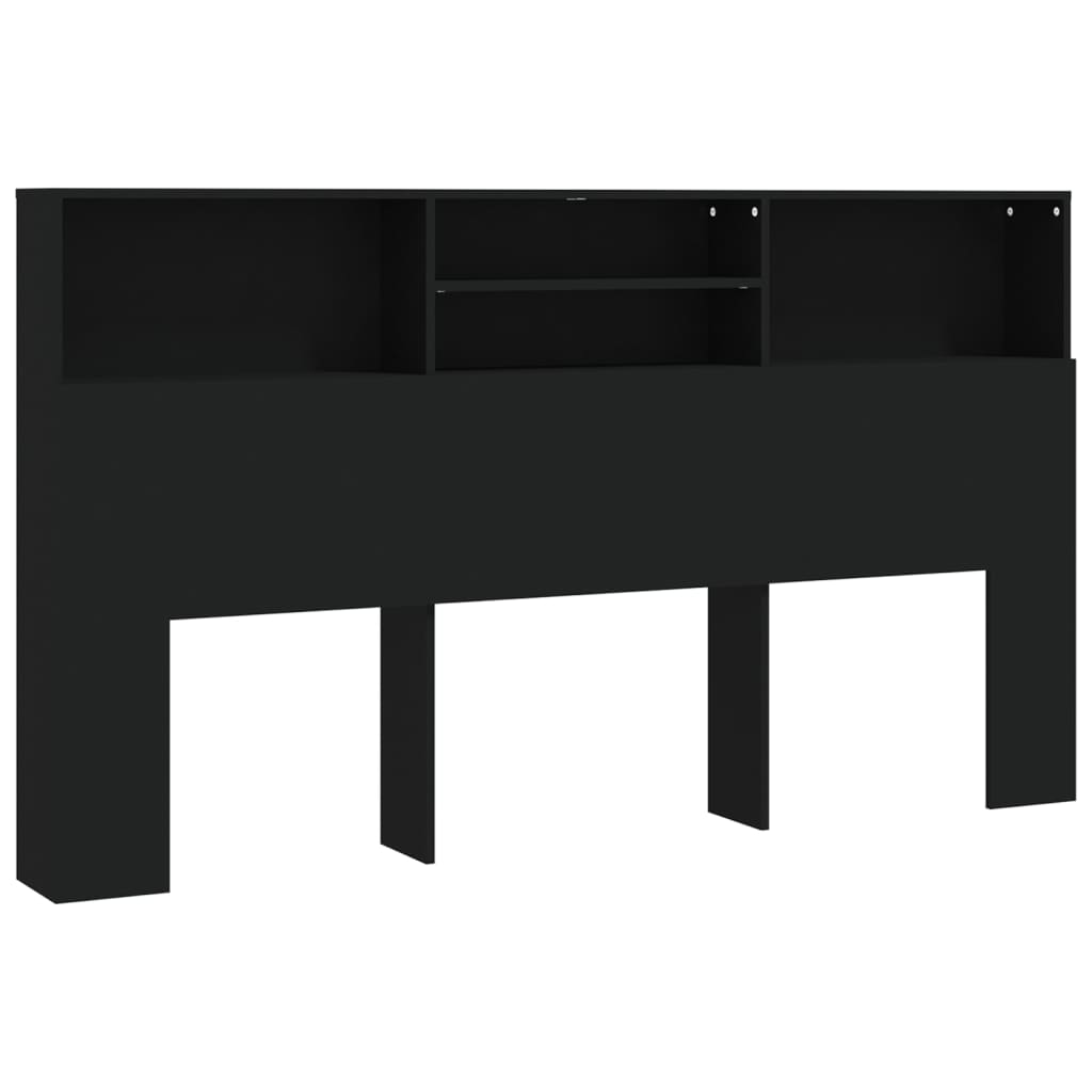 sengegavl med opbevaring 180x19x103,5 cm sort