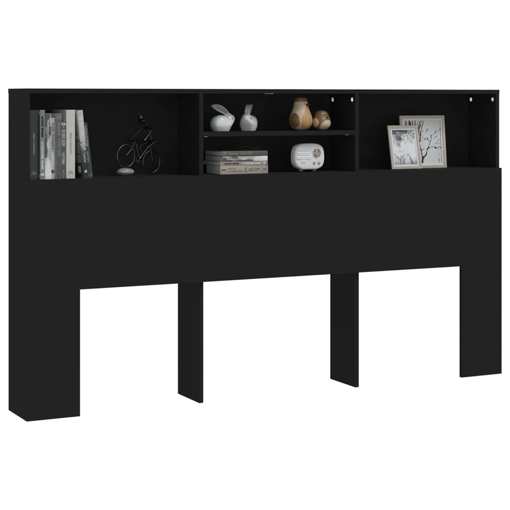 sengegavl med opbevaring 180x19x103,5 cm sort