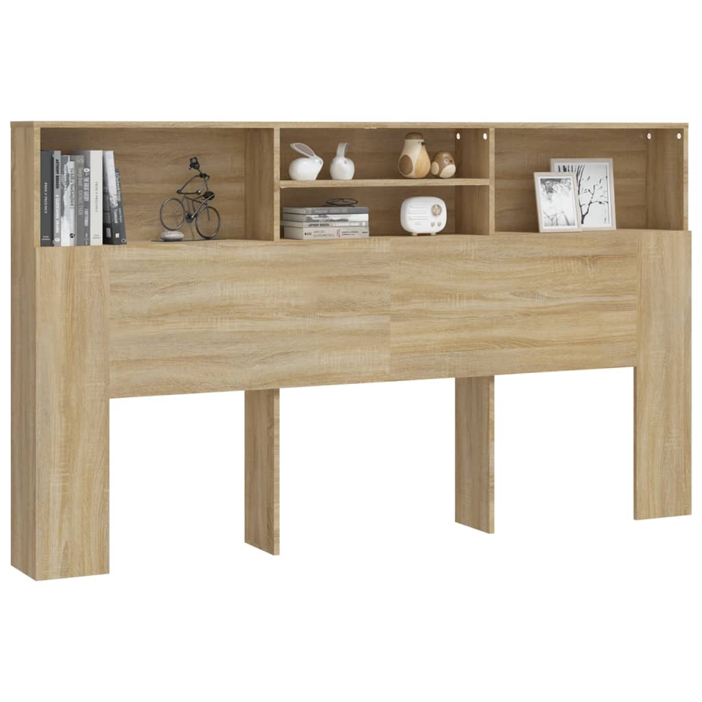 sengegavl med opbevaring 180x19x103,5 cm sonoma-eg