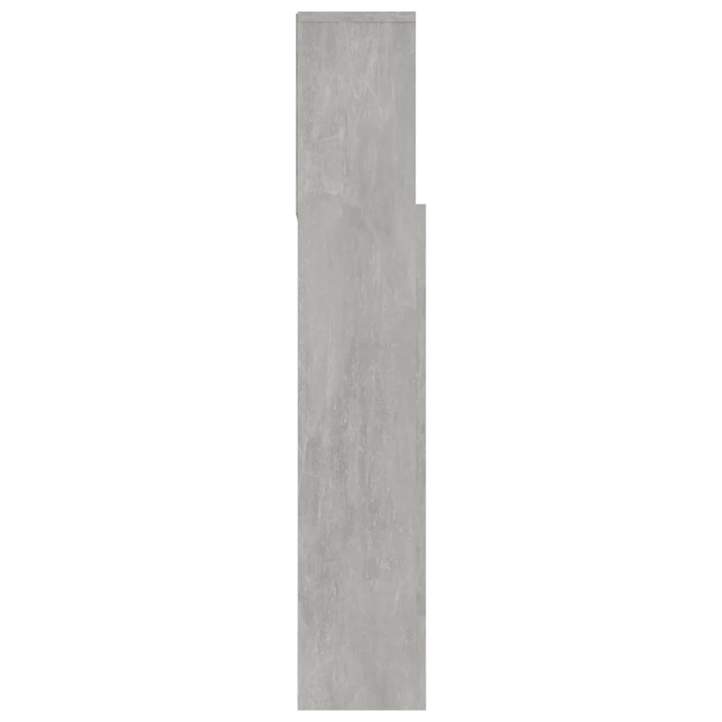 sengegavl med opbevaring 180x19x103,5 cm betongrå