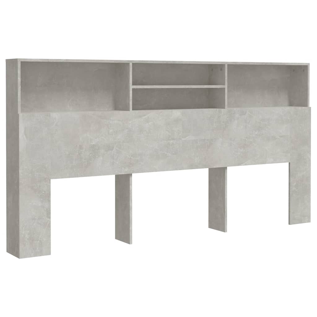 sengegavl med opbevaring 200x19x103,5 cm betongrå