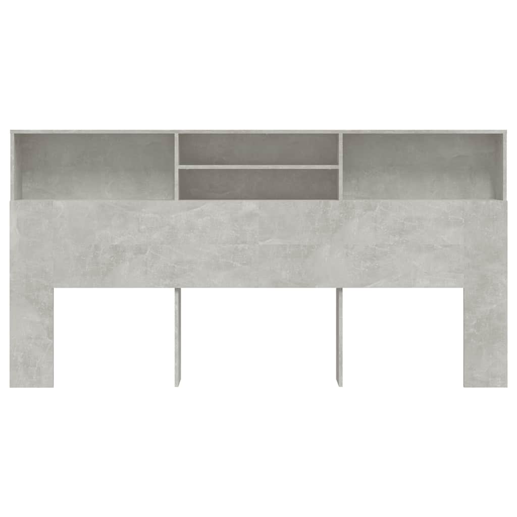 sengegavl med opbevaring 200x19x103,5 cm betongrå