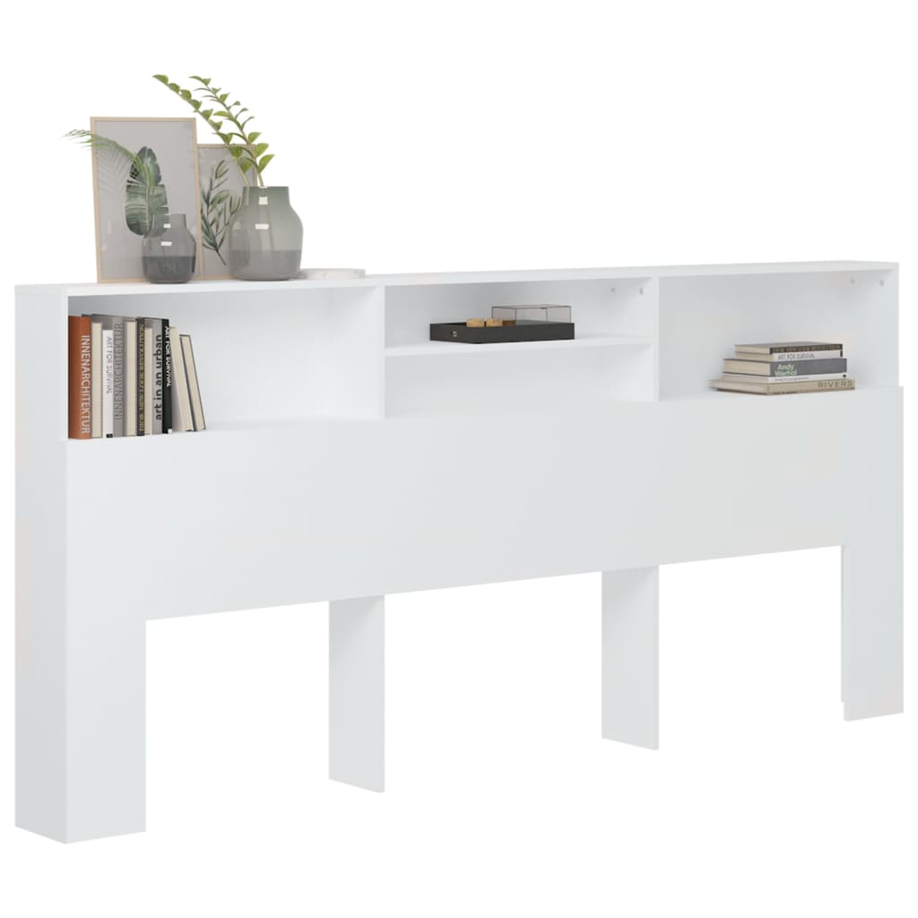 sengegavl med opbevaring 220x19x101,5 cm hvid