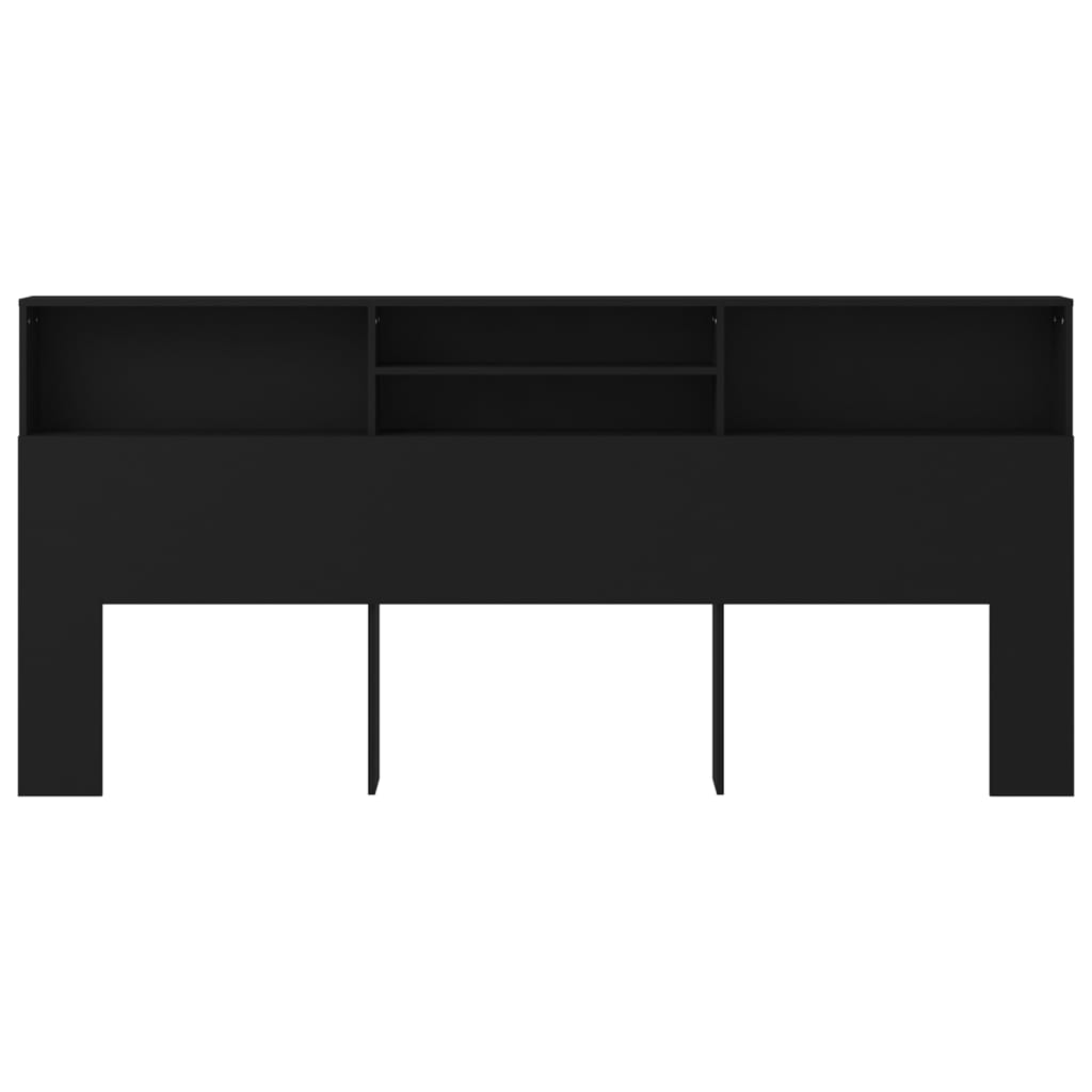sengegavl med opbevaring 220x19x101,5 cm sort