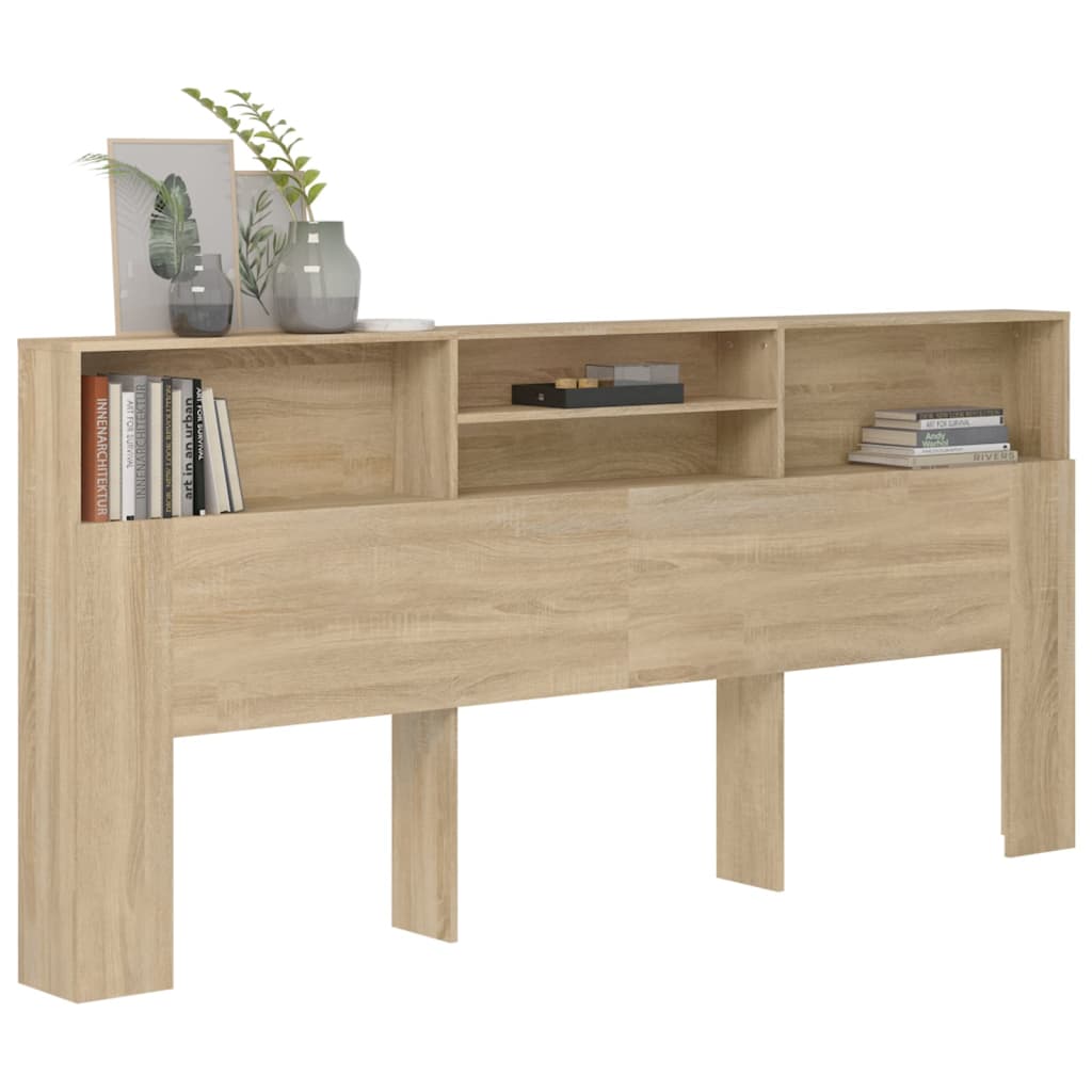 sengegavl med opbevaring 220x19x101,5 cm sonoma-eg