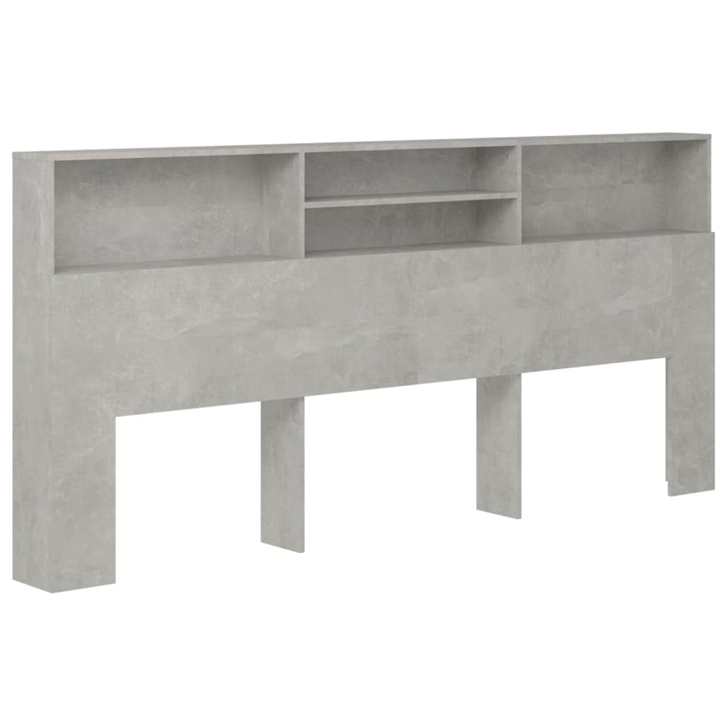 sengegavl med opbevaring 220x19x101,5 cm betongrå