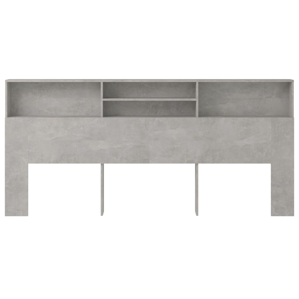 sengegavl med opbevaring 220x19x101,5 cm betongrå