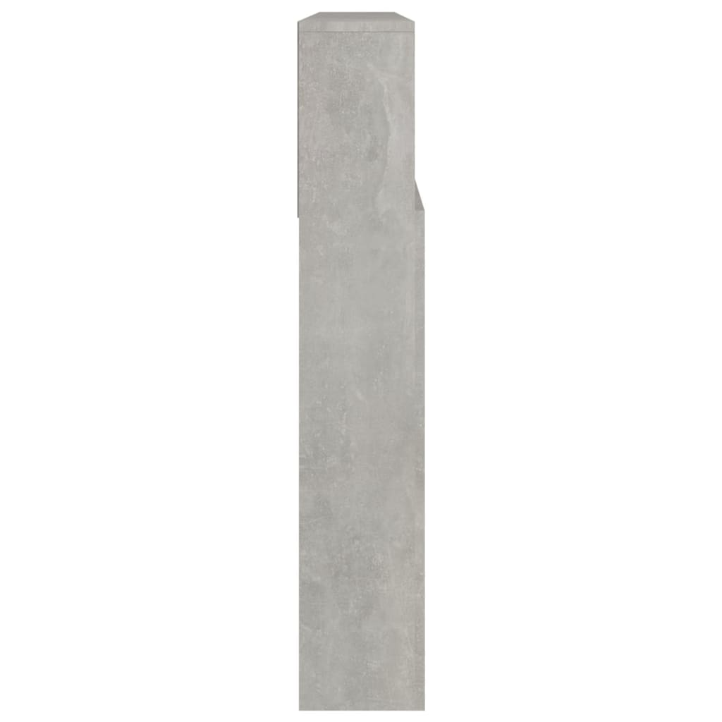 sengegavl med opbevaring 220x19x101,5 cm betongrå