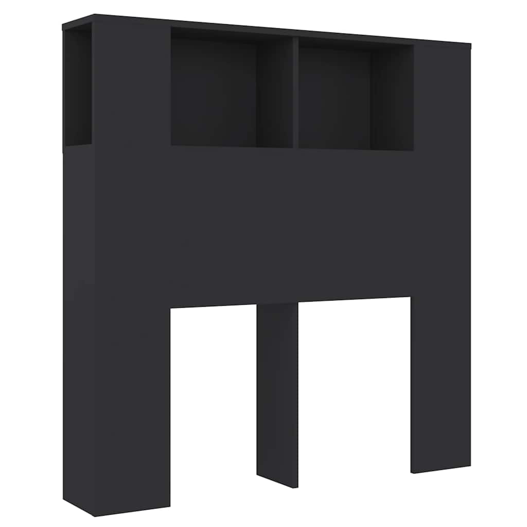 sengegavl med opbevaring 100x18,5x102,5 cm sort