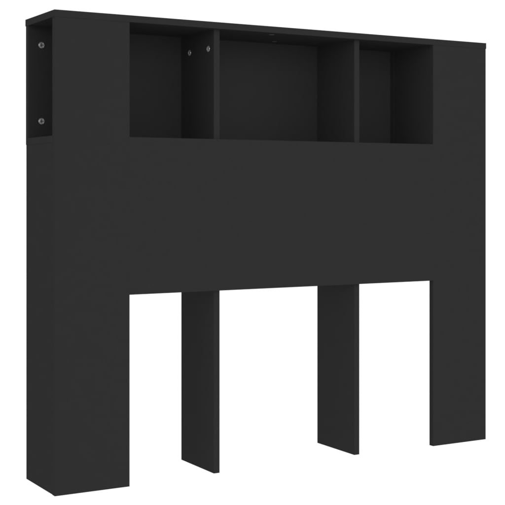sengegavl med opbevaring 120x18,5x102,5 cm sort