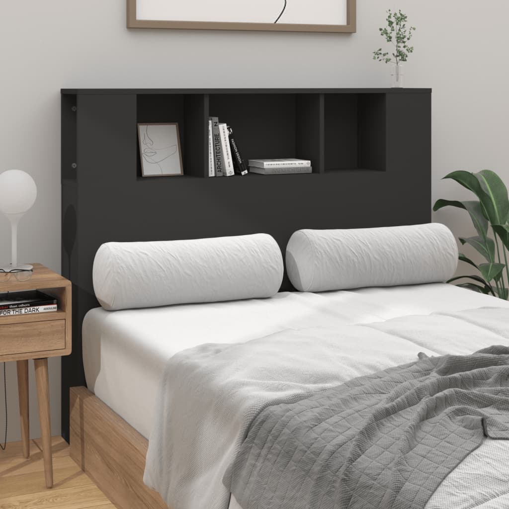 sengegavl med opbevaring 120x18,5x102,5 cm sort