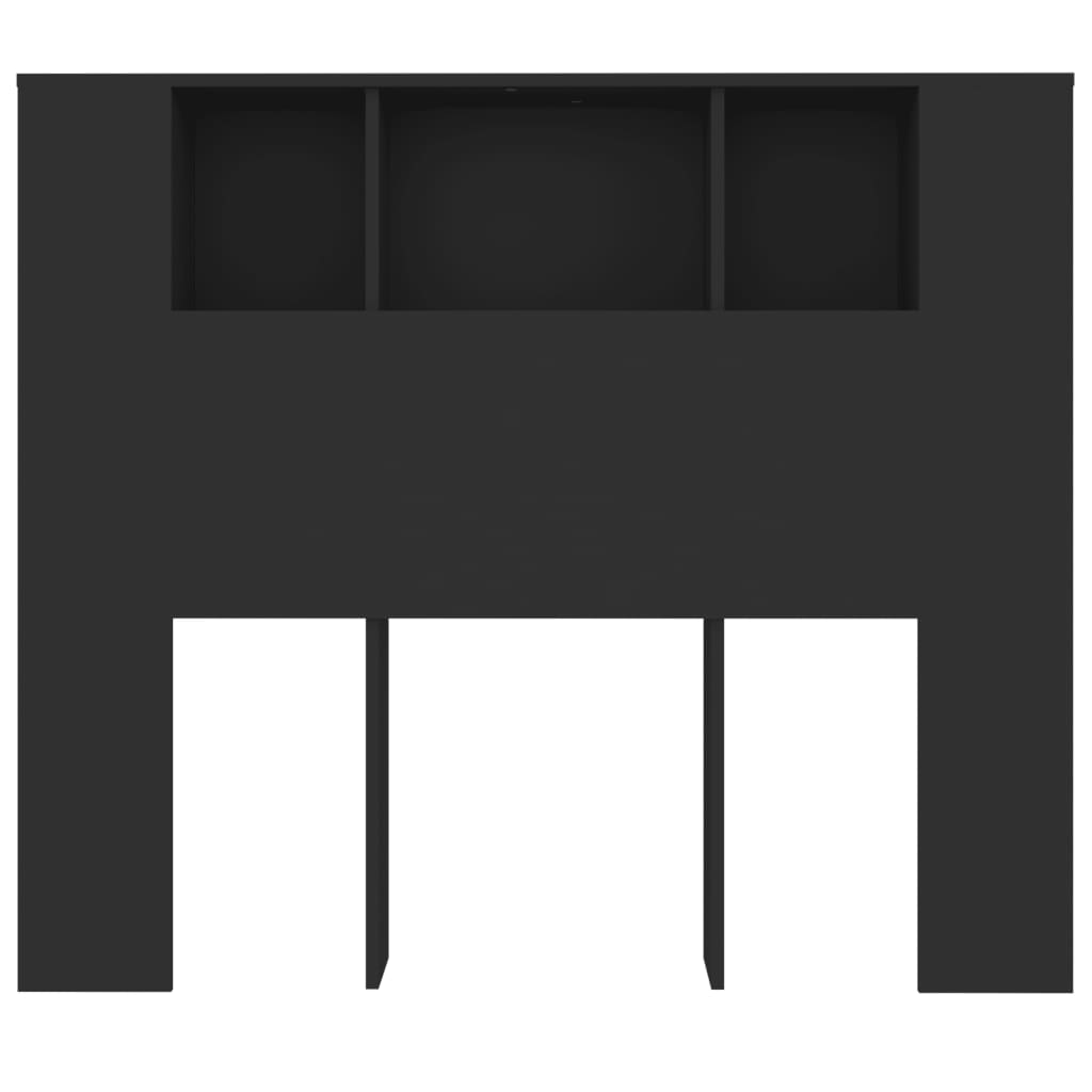 sengegavl med opbevaring 120x18,5x102,5 cm sort