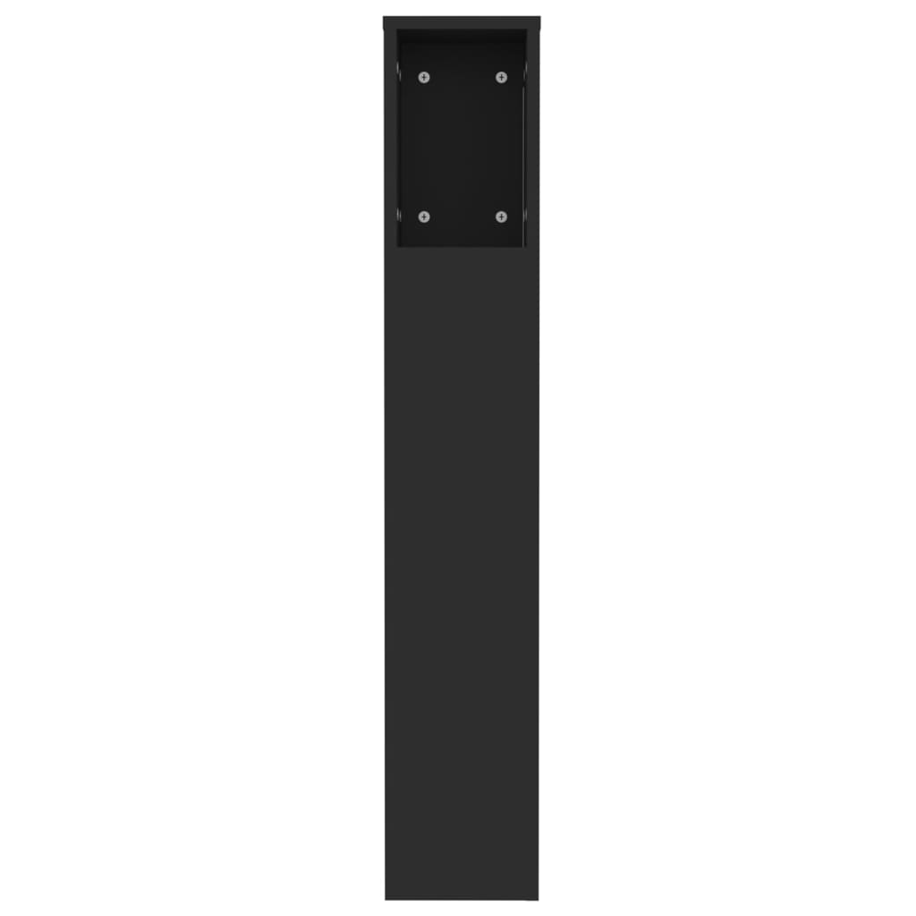 sengegavl med opbevaring 120x18,5x102,5 cm sort