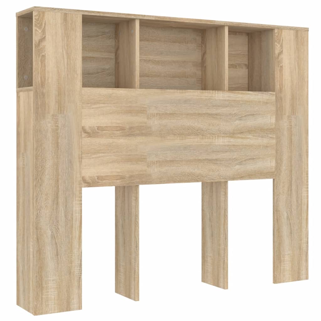 sengegavl med opbevaring 120x18,5x102,5 cm sonoma-eg