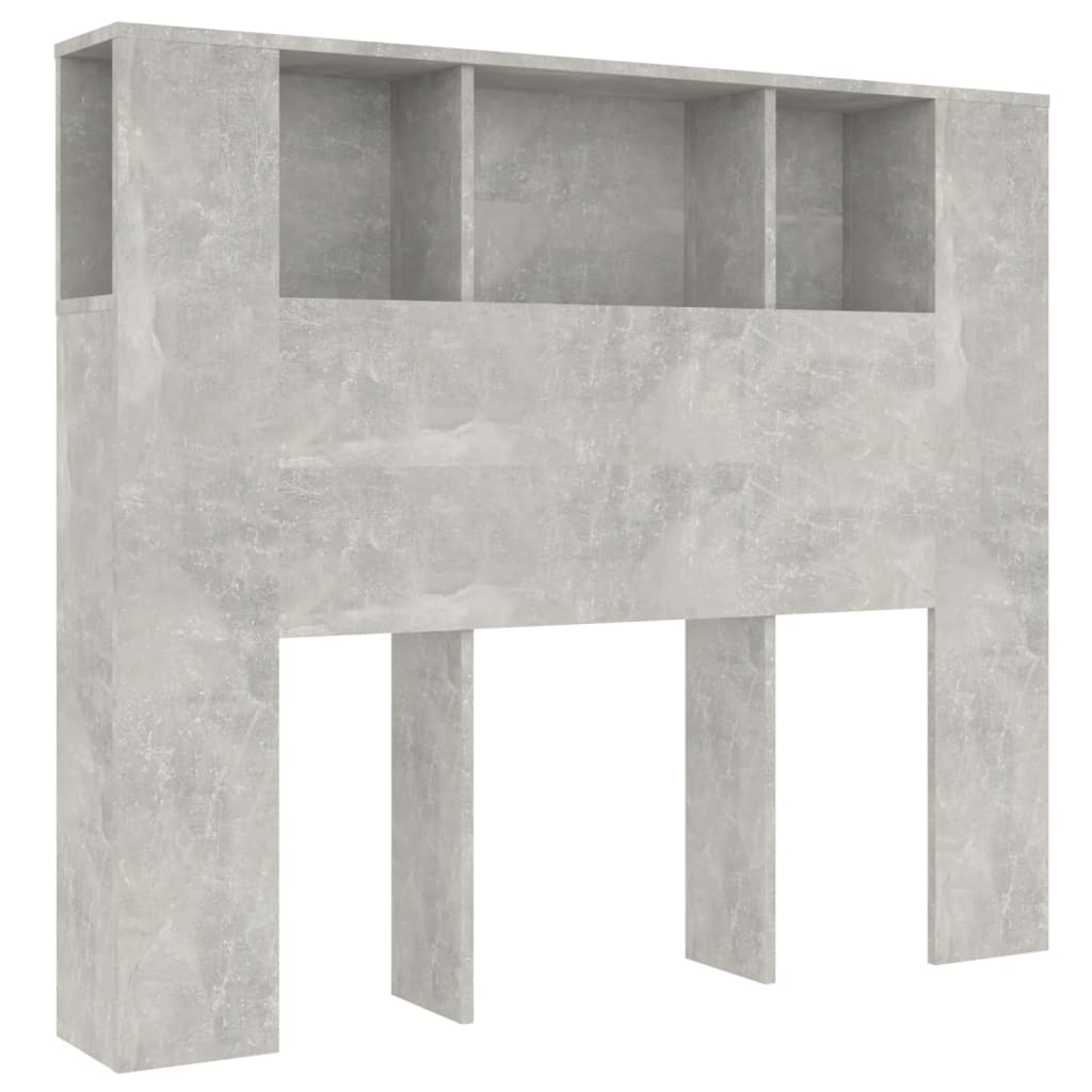 sengegavl med opbevaring 120x18,5x102,5 cm betongrå