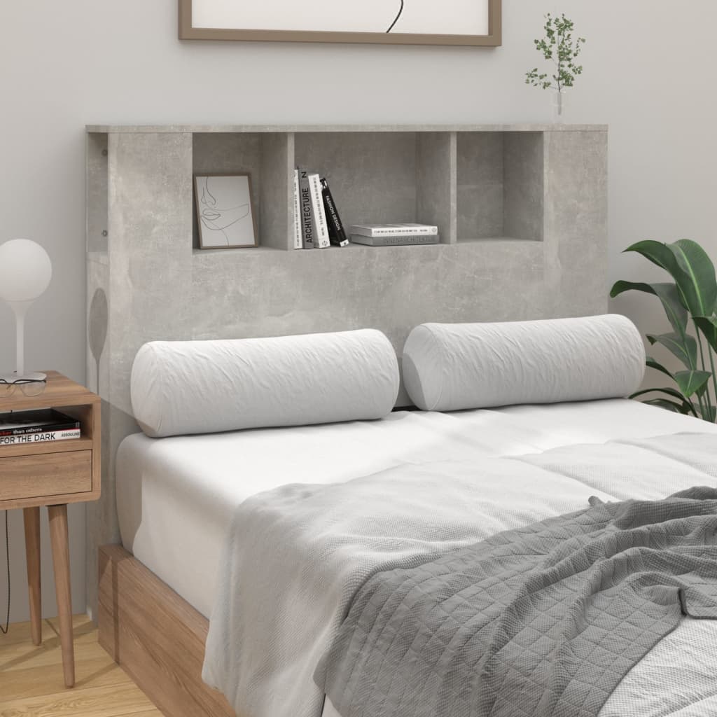 sengegavl med opbevaring 120x18,5x102,5 cm betongrå