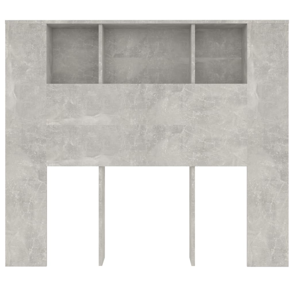sengegavl med opbevaring 120x18,5x102,5 cm betongrå
