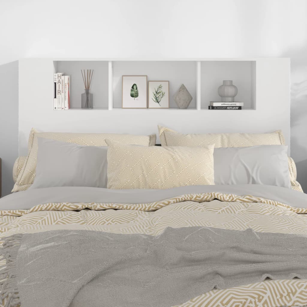 sengegavl med opbevaring 140x18,5x104,5 cm hvid