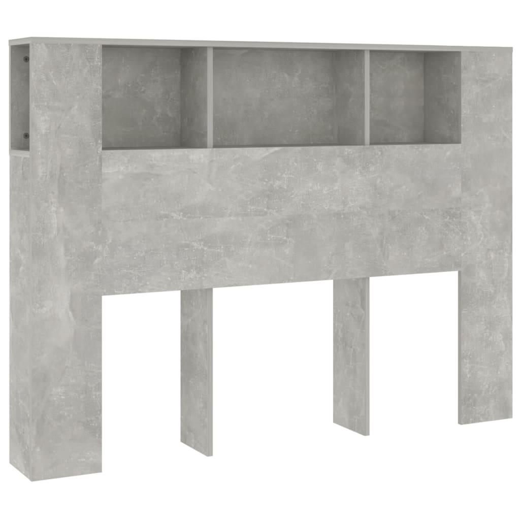 sengegavl med opbevaring 140x18,5x104,5 cm betongrå