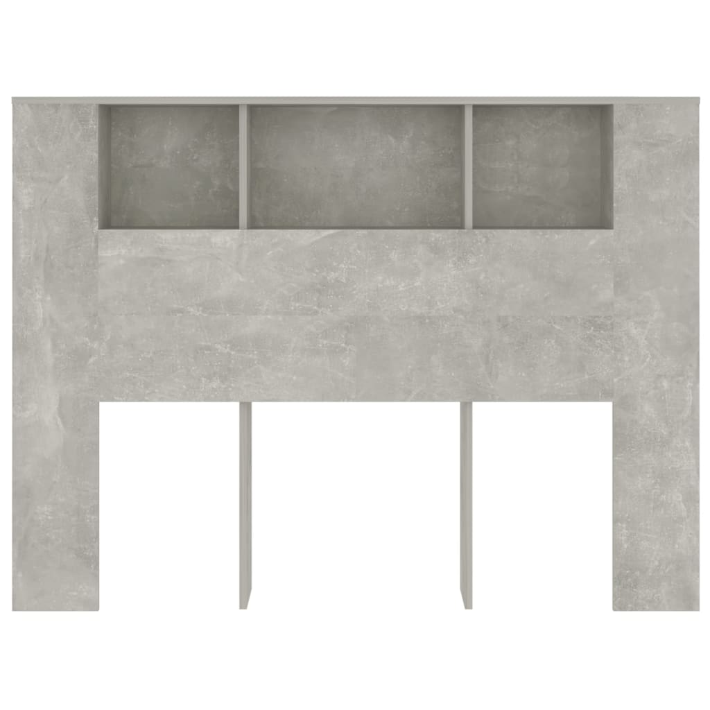 sengegavl med opbevaring 140x18,5x104,5 cm betongrå