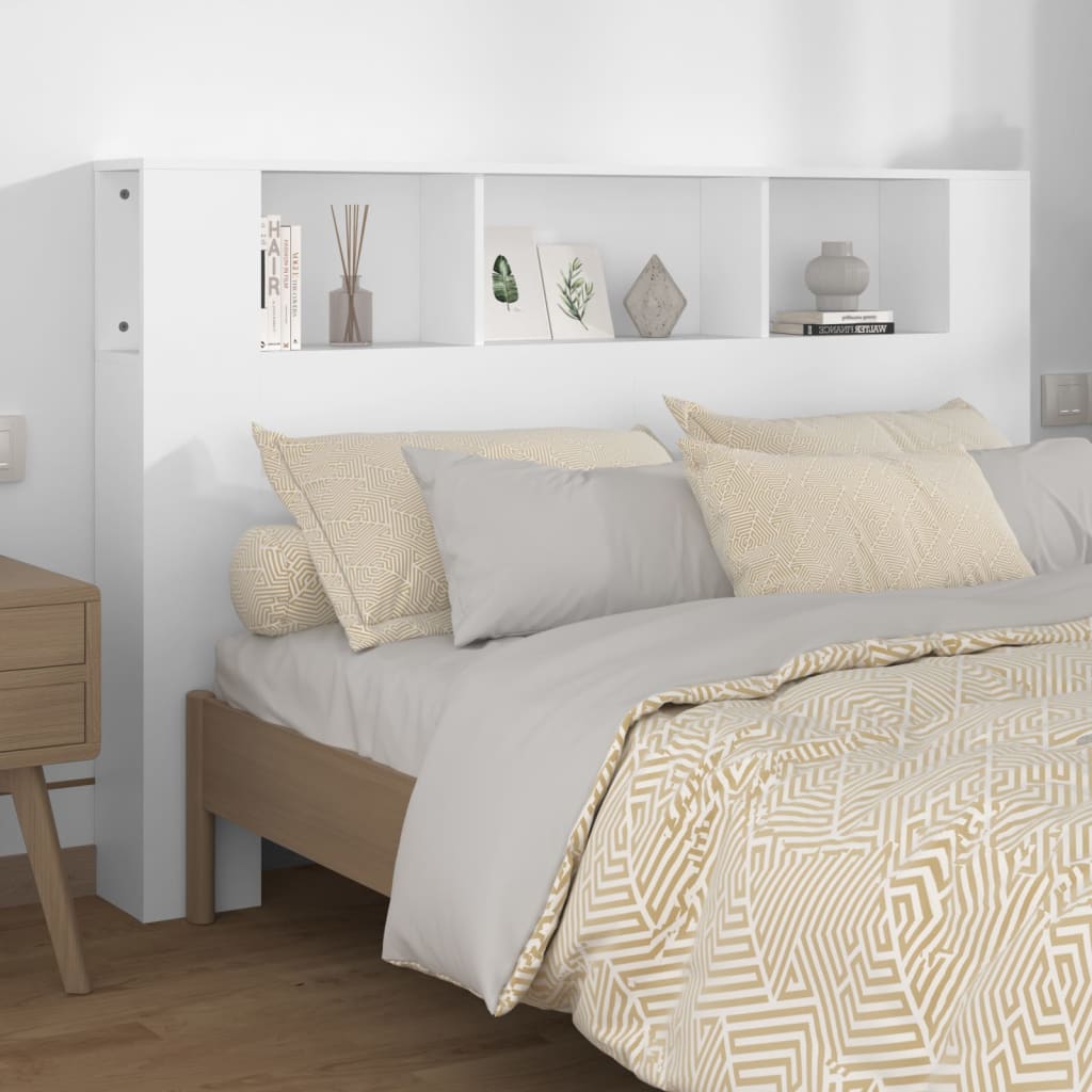 sengegavl med opbevaring 160x18,5x104,5 cm hvid