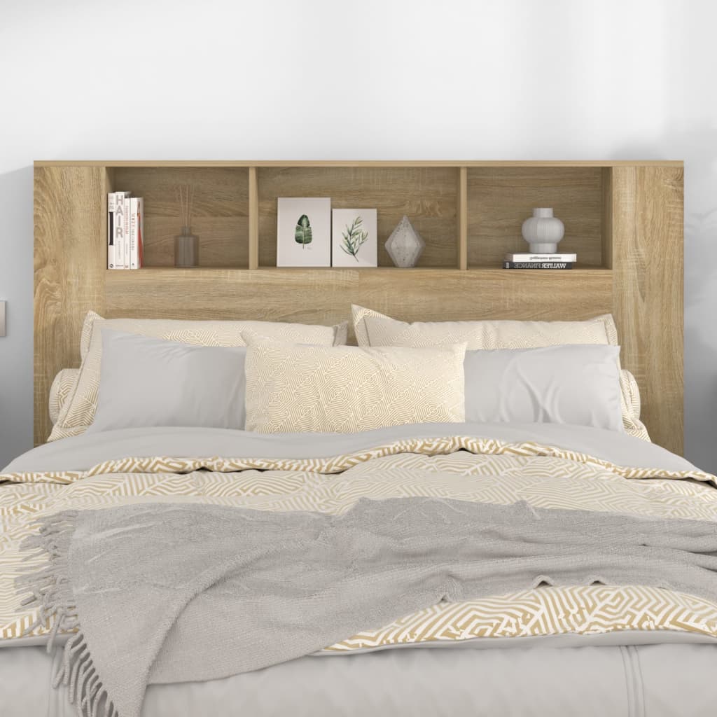 sengegavl med opbevaring 160x18,5x104,5 cm sonoma-eg
