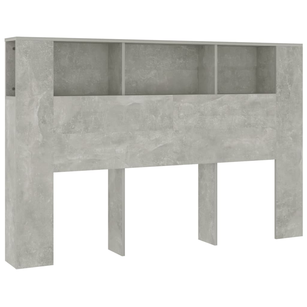 sengegavl med opbevaring 160x18,5x104,5 cm betongrå