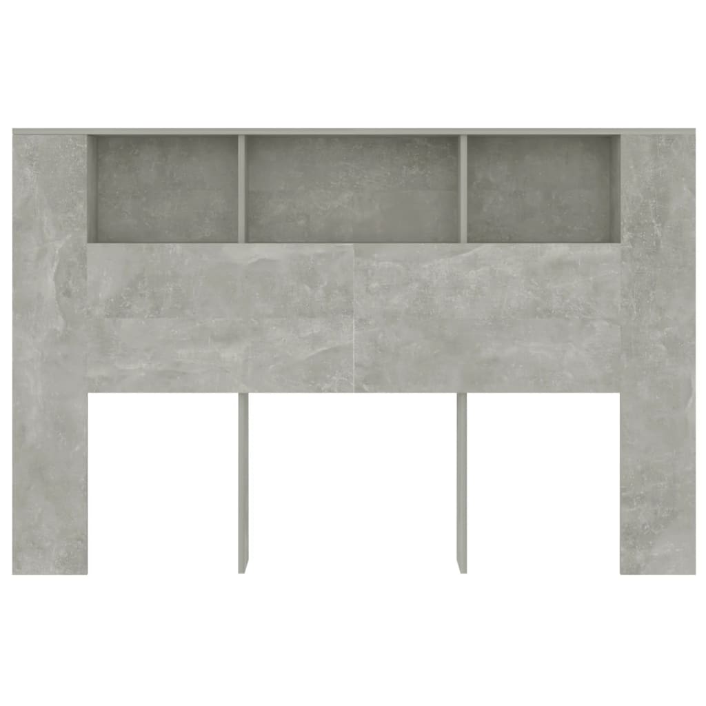sengegavl med opbevaring 160x18,5x104,5 cm betongrå