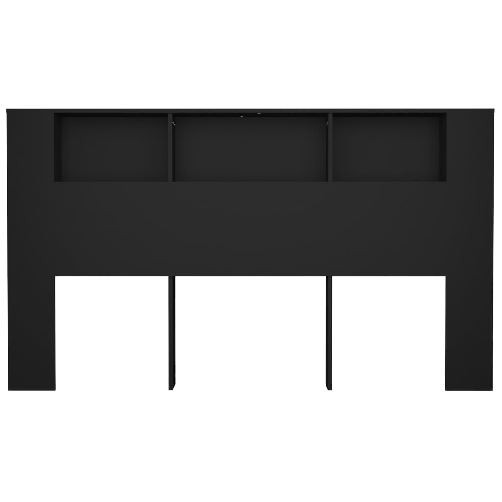 sengegavl med opbevaring 180x18,5x104,5 cm sort