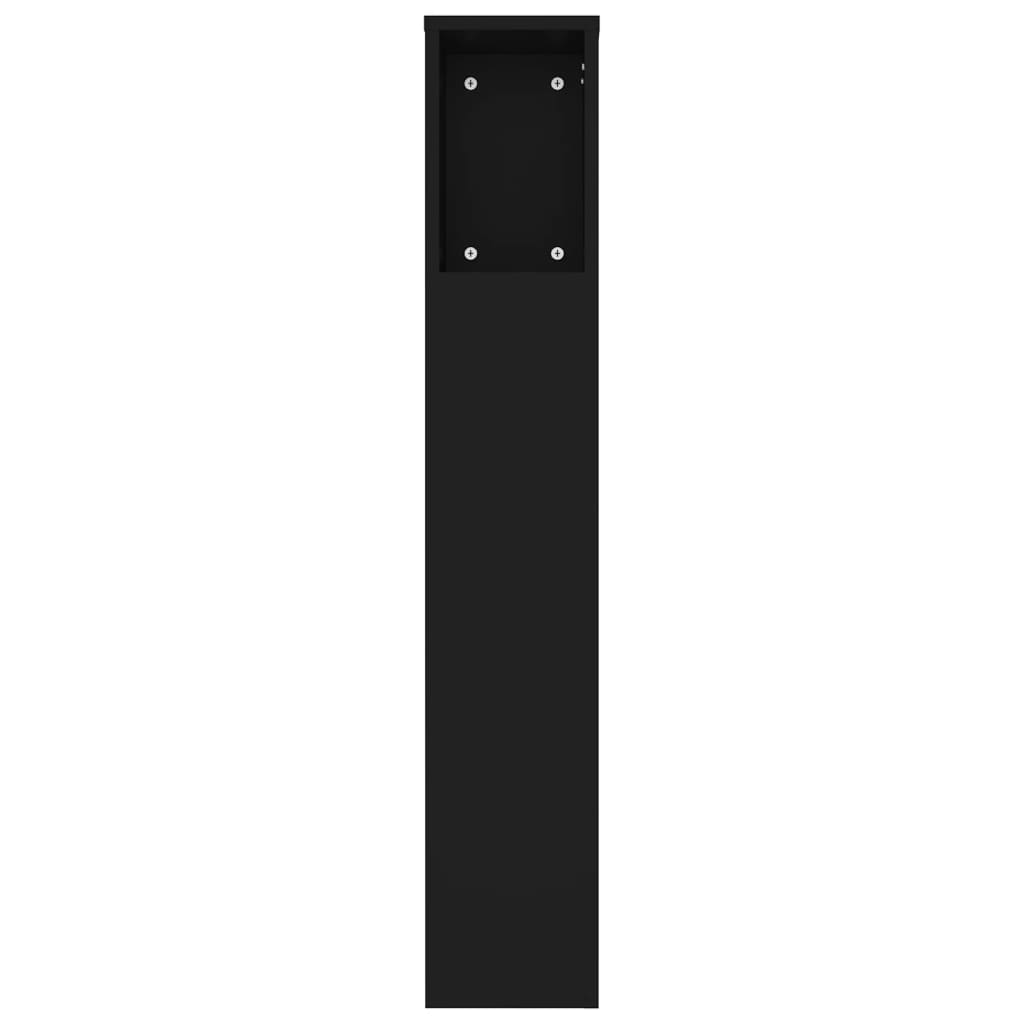 sengegavl med opbevaring 180x18,5x104,5 cm sort