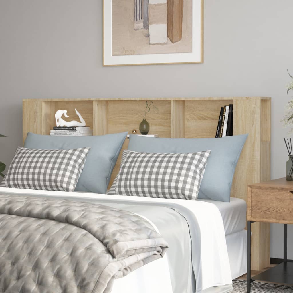 sengegavl med opbevaring 180x18,5x104,5 cm sonoma-eg