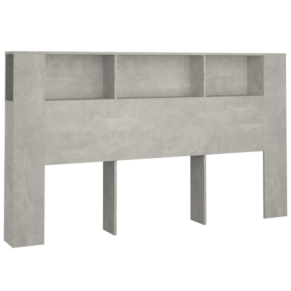 sengegavl med opbevaring 180x18,5x104,5 cm betongrå