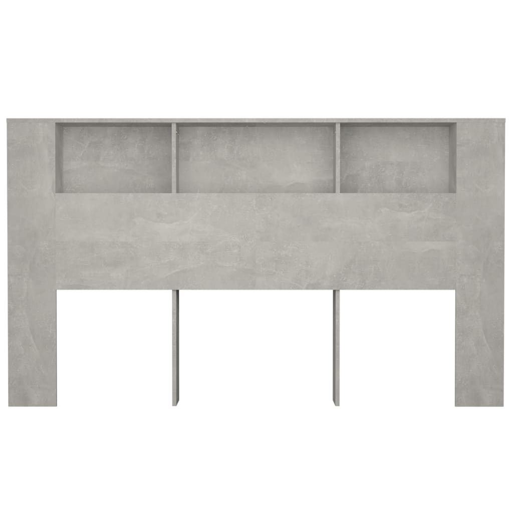 sengegavl med opbevaring 180x18,5x104,5 cm betongrå