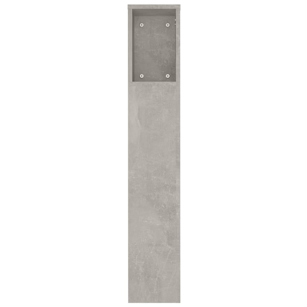 sengegavl med opbevaring 180x18,5x104,5 cm betongrå