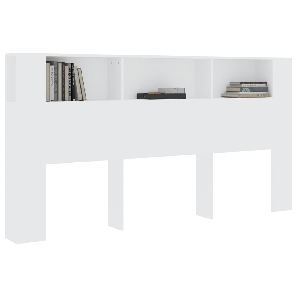 sengegavl med opbevaring 200x18,5x104,5 cm hvid