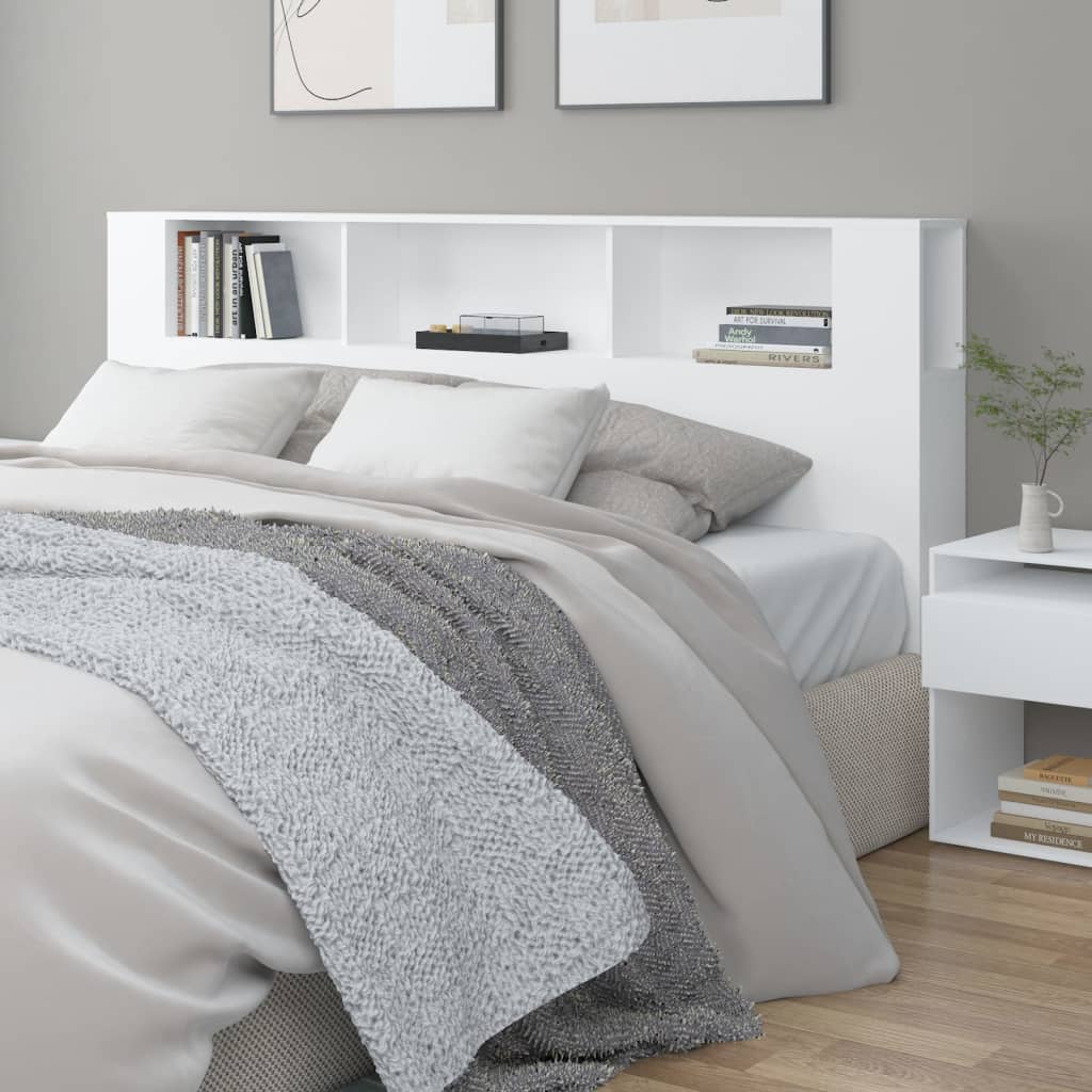 sengegavl med opbevaring 200x18,5x104,5 cm hvid