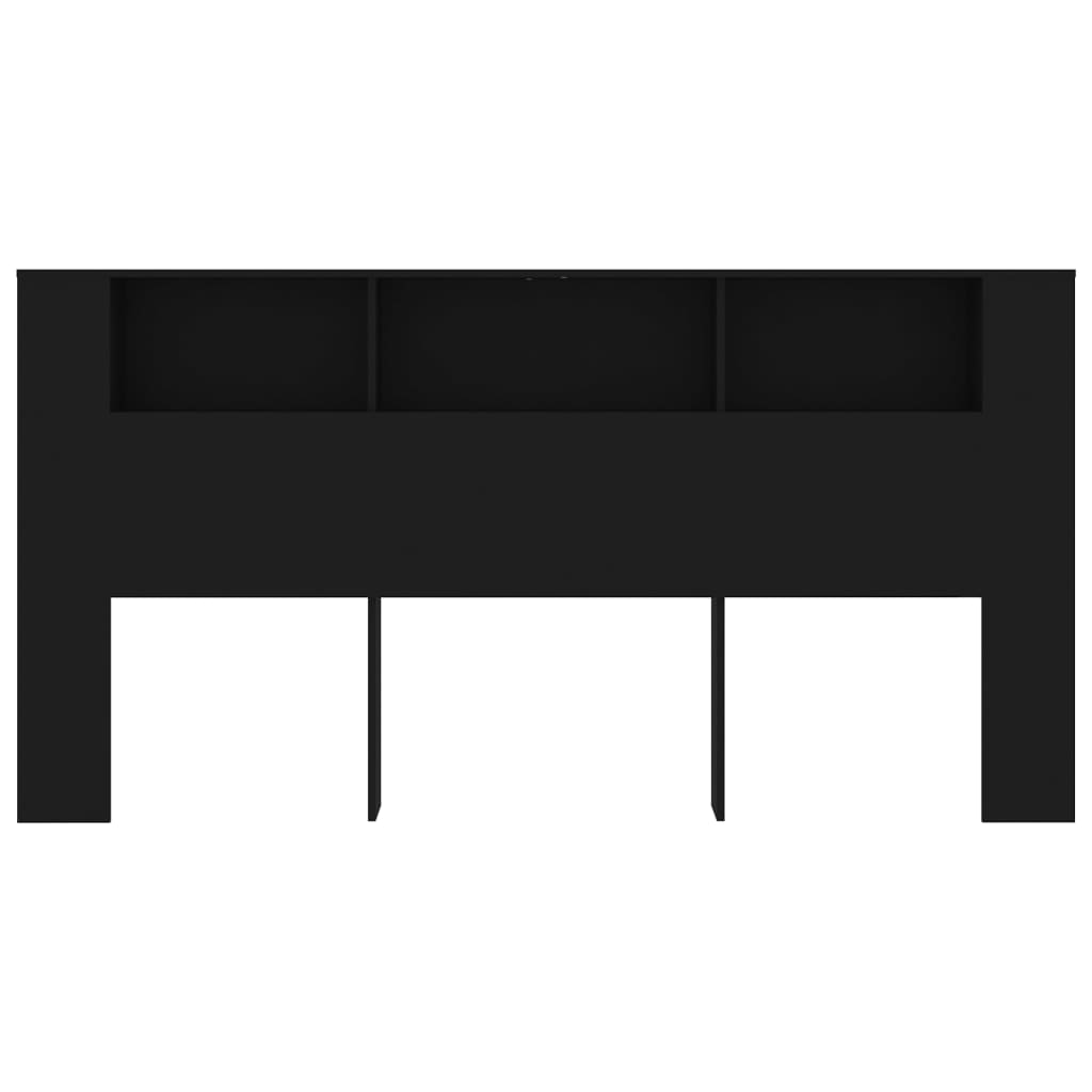 sengegavl med opbevaring 200x18,5x104,5 cm sort