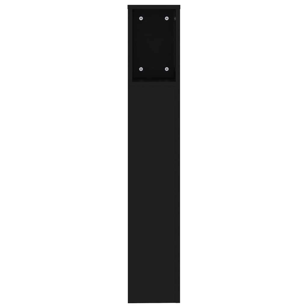 sengegavl med opbevaring 200x18,5x104,5 cm sort