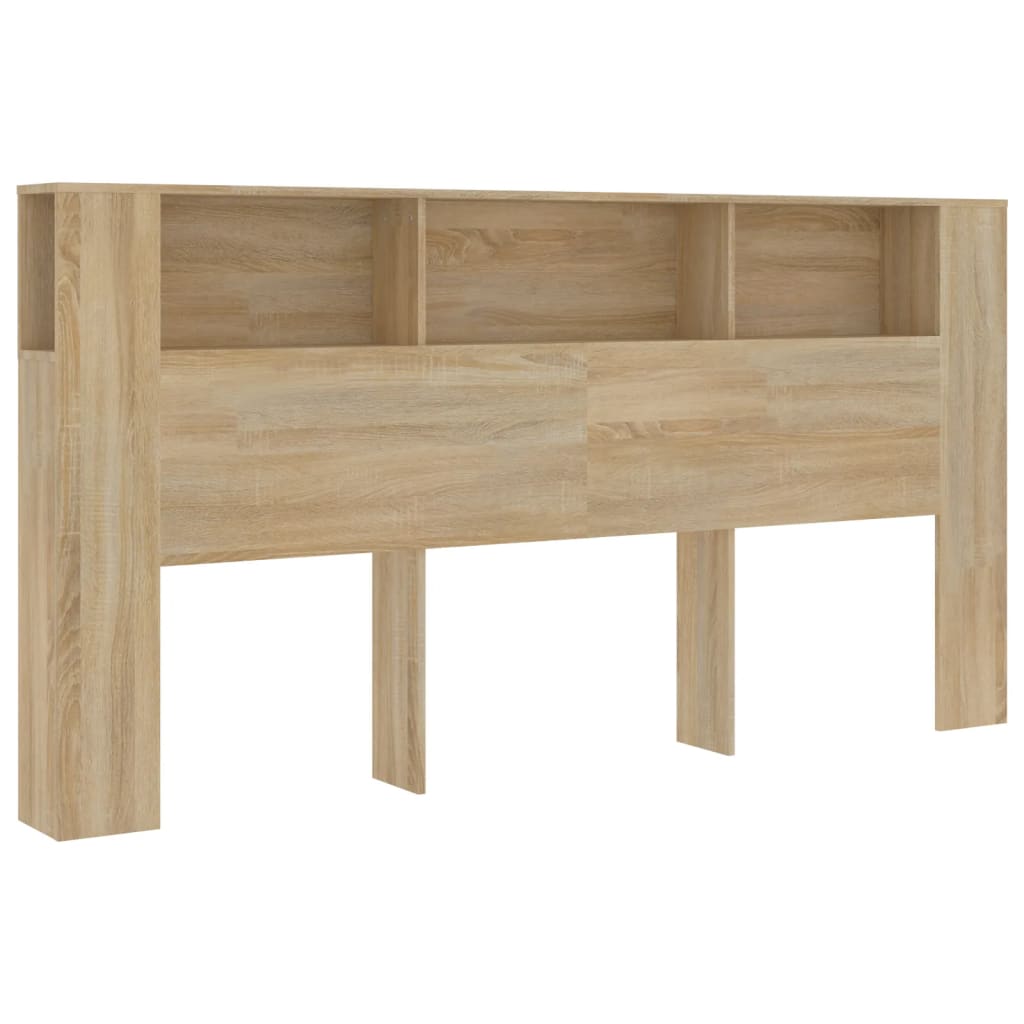 sengegavl med opbevaring 200x18,5x104,5 cm sonoma-eg