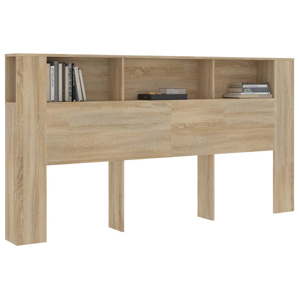 sengegavl med opbevaring 200x18,5x104,5 cm sonoma-eg