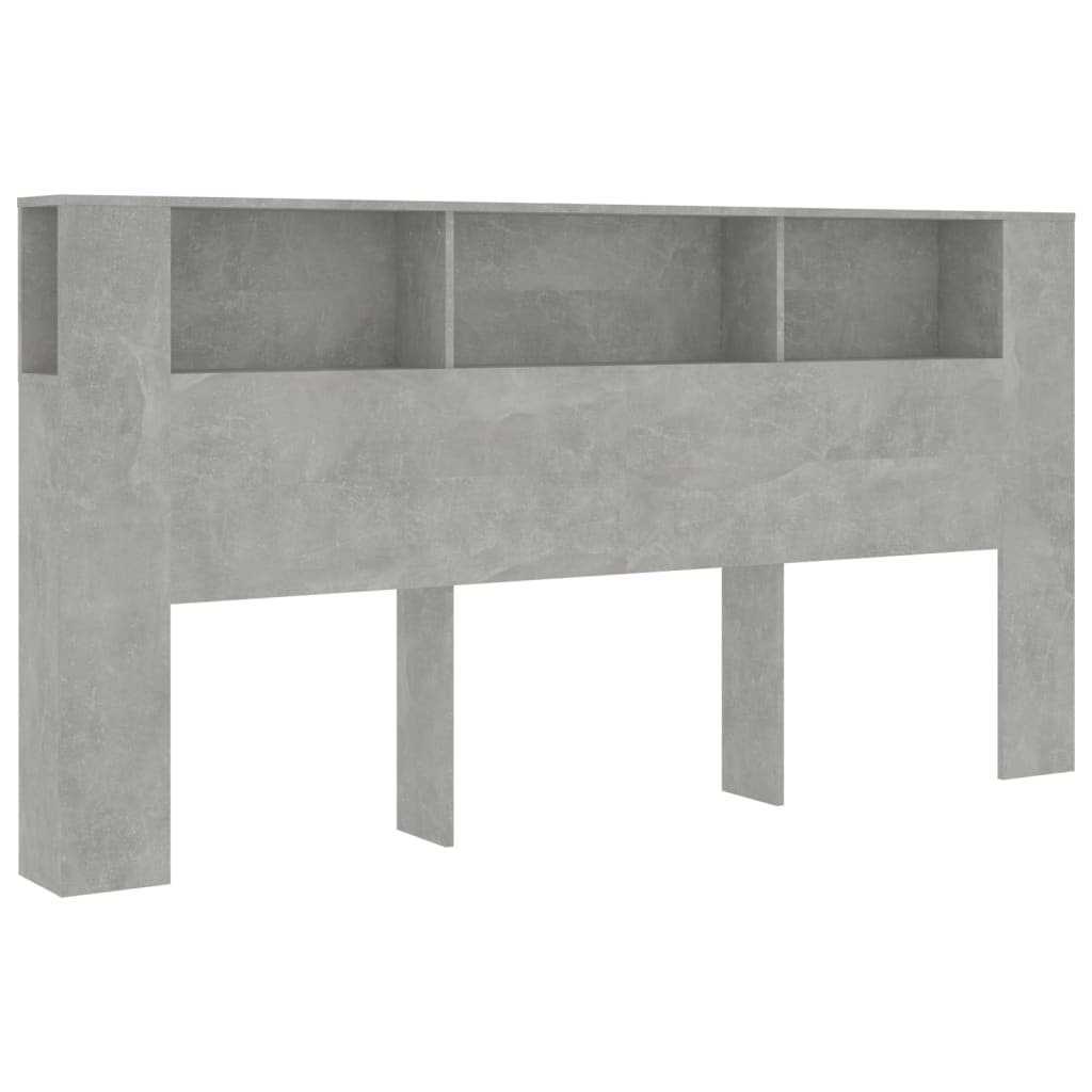 sengegavl med opbevaring 200x18,5x104,5 cm betongrå