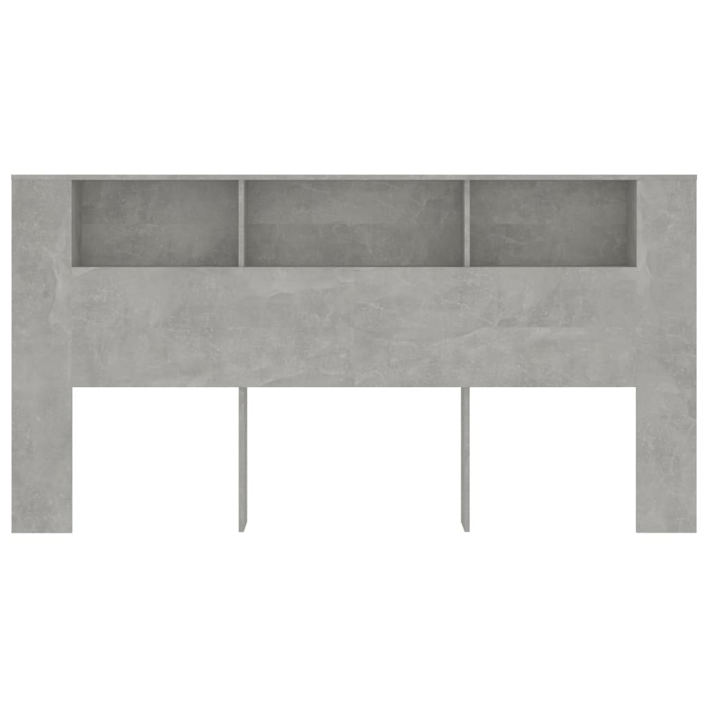 sengegavl med opbevaring 200x18,5x104,5 cm betongrå