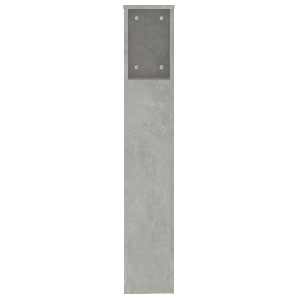 sengegavl med opbevaring 200x18,5x104,5 cm betongrå