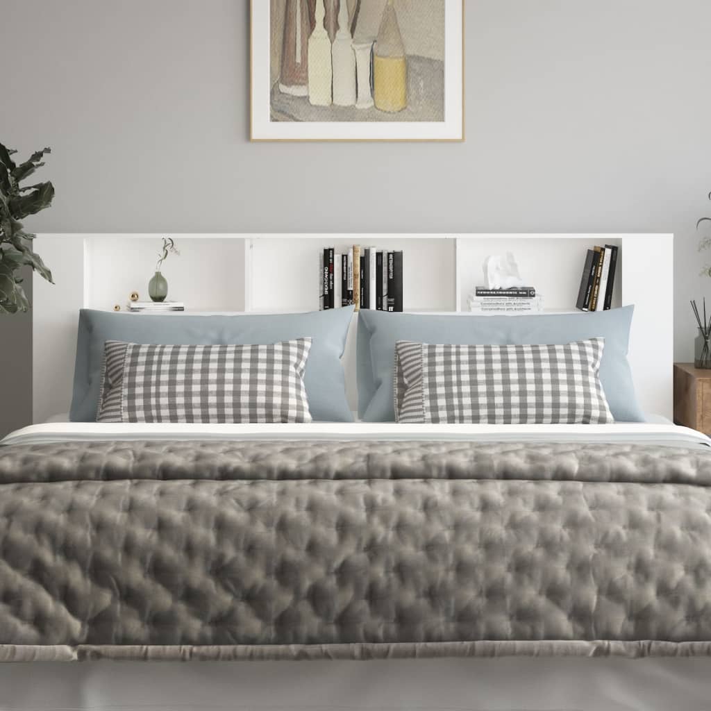 sengegavl med opbevaring 220x18,5x104,5 cm hvid