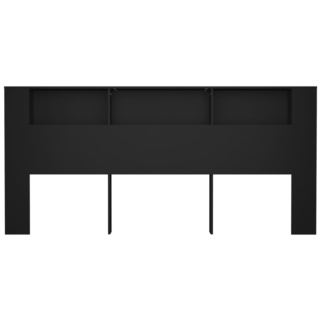 sengegavl med opbevaring 220x18,5x104,5 cm sort