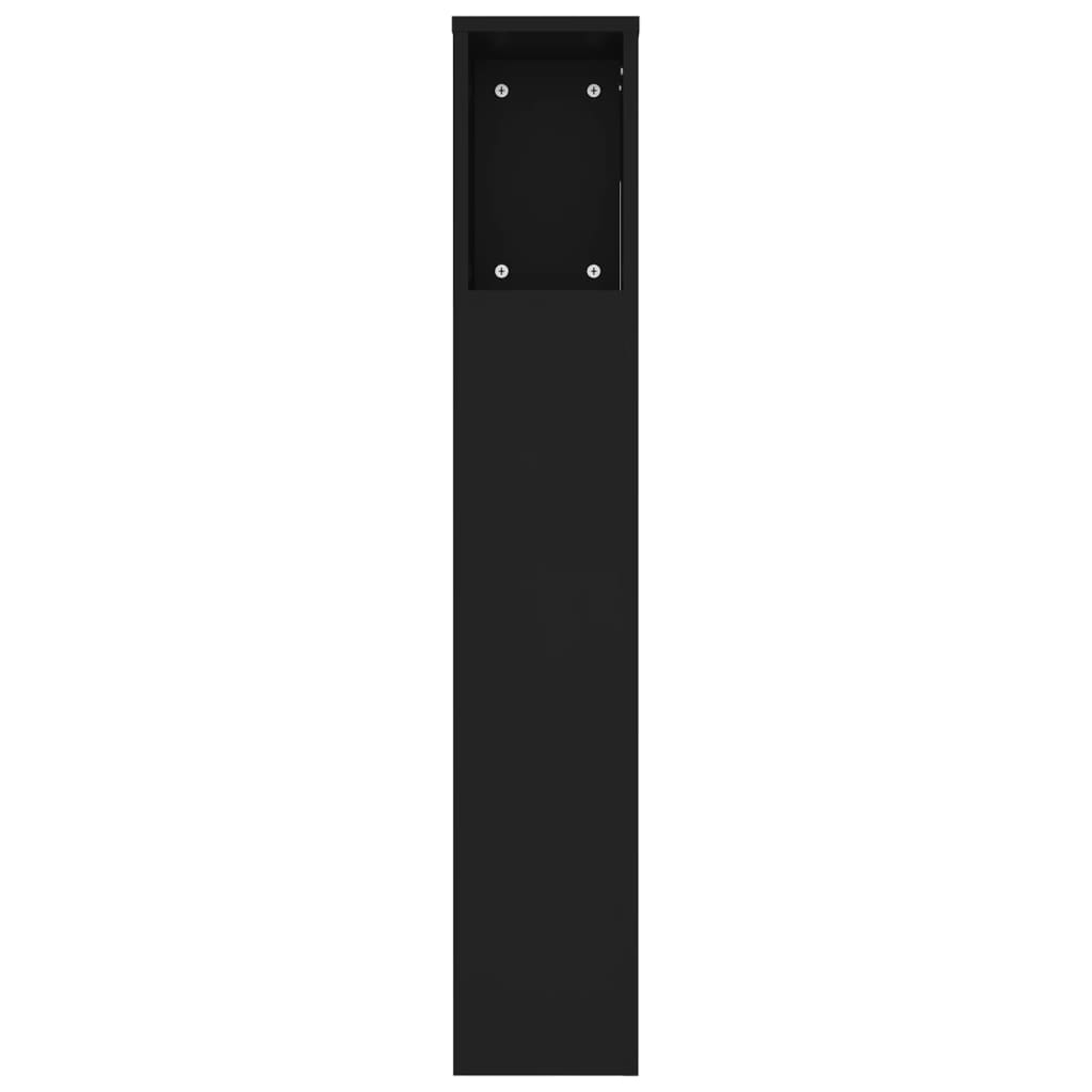 sengegavl med opbevaring 220x18,5x104,5 cm sort