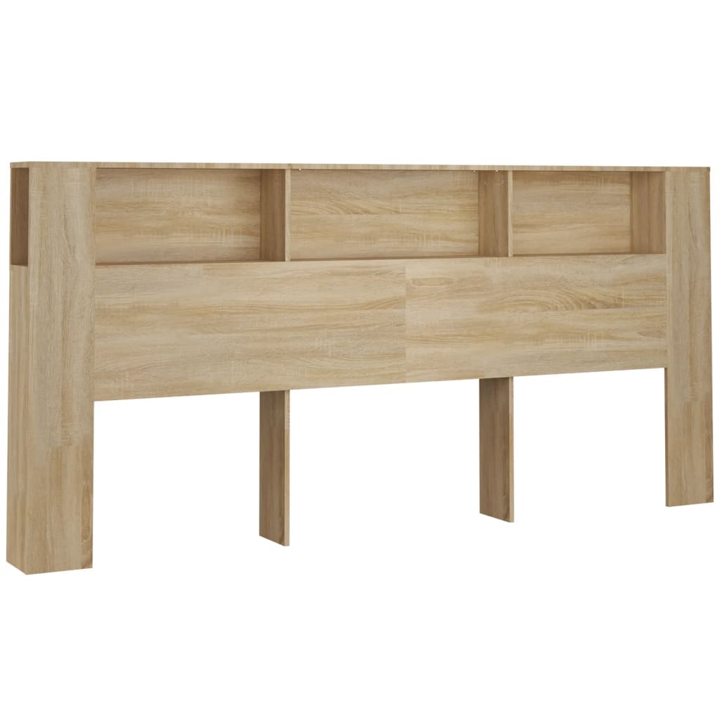 sengegavl med opbevaring 220x18,5x104,5 cm sonoma-eg