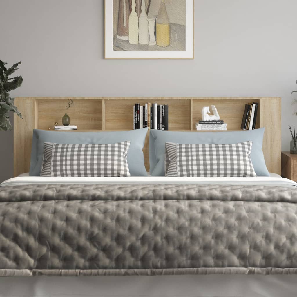 sengegavl med opbevaring 220x18,5x104,5 cm sonoma-eg