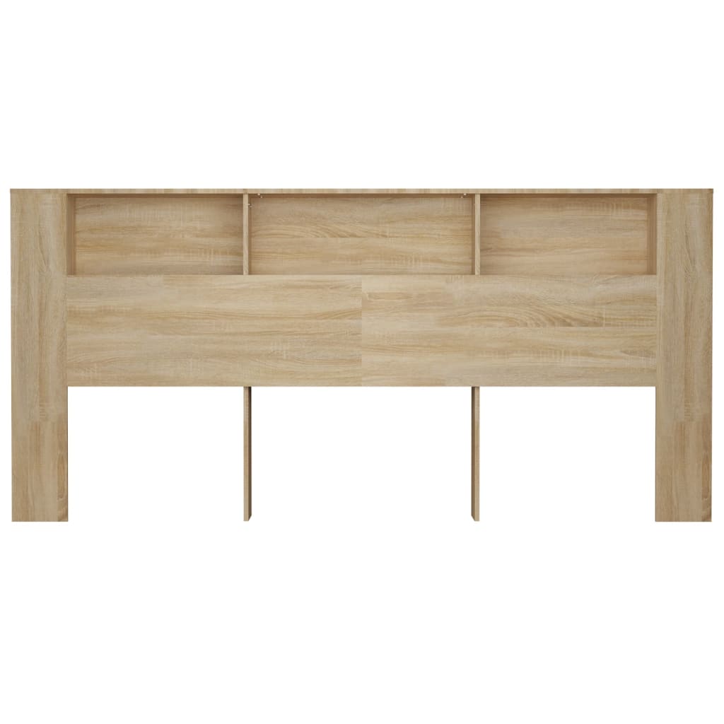 sengegavl med opbevaring 220x18,5x104,5 cm sonoma-eg